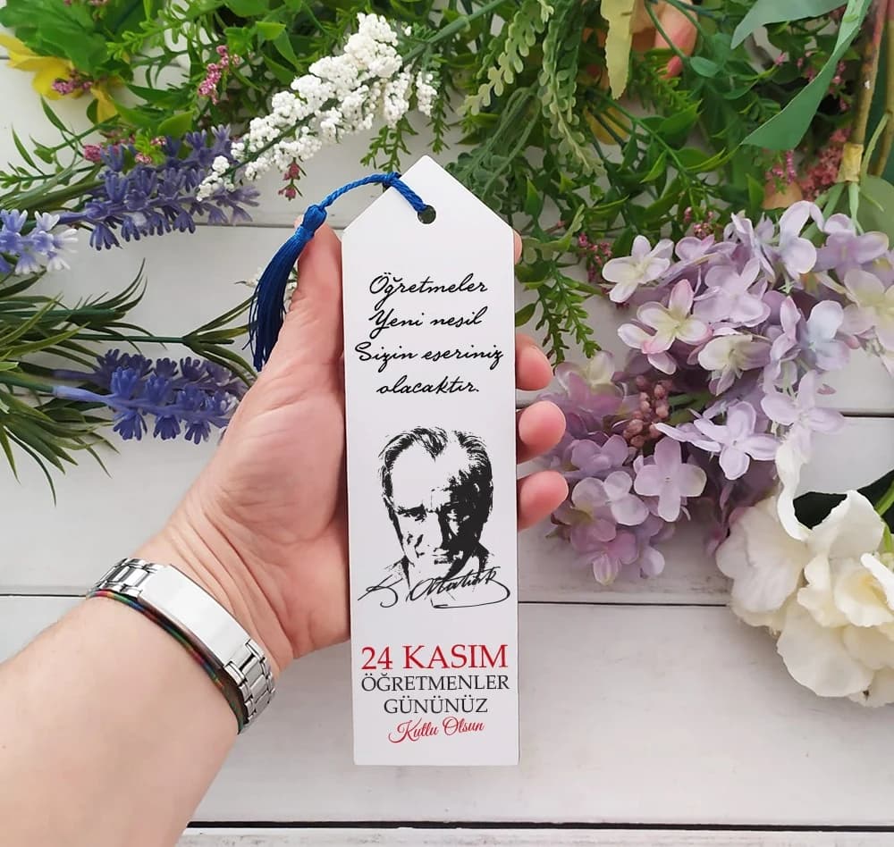 Öğretmenler Günü Ahşap Kitap Ayracı