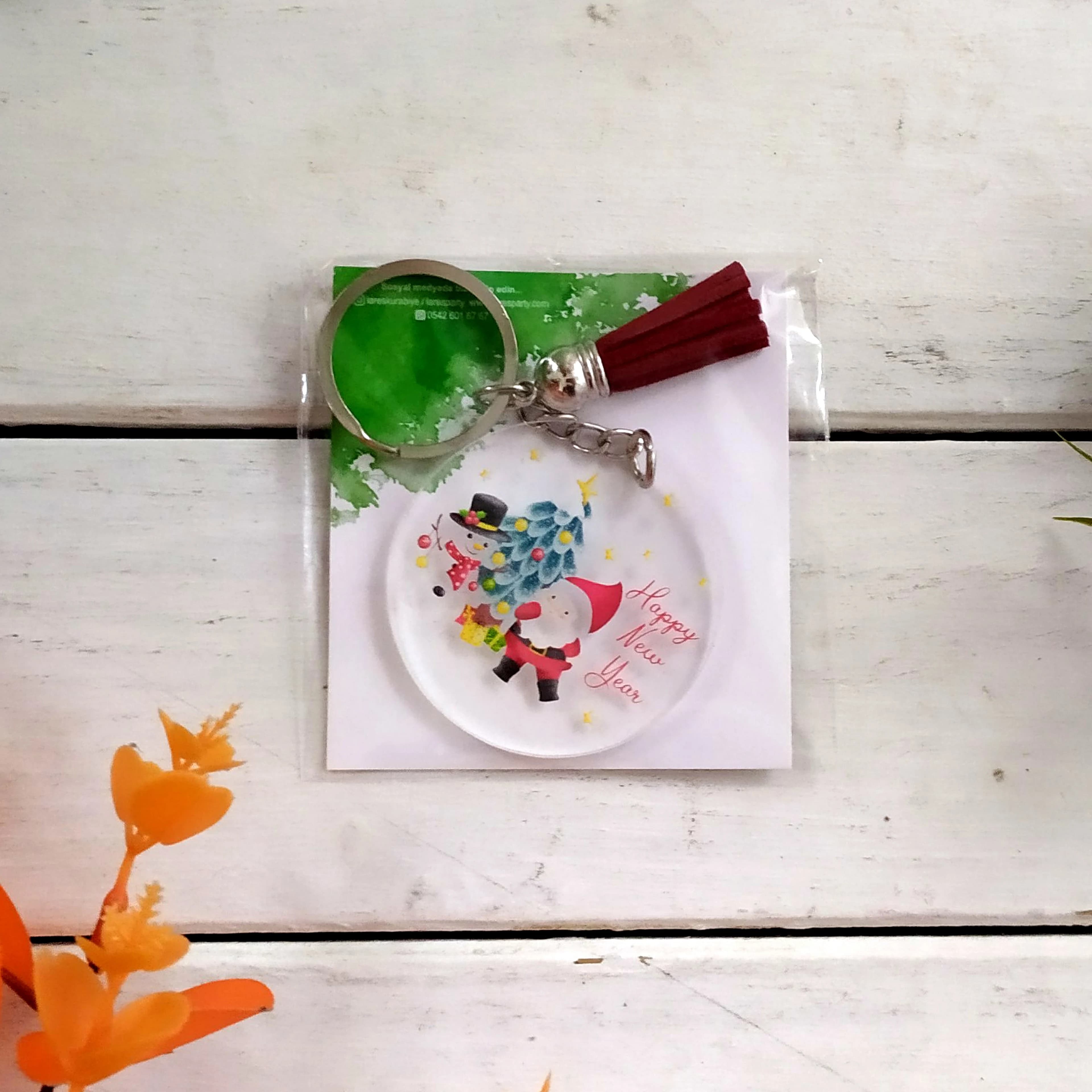 Yeni Yıl Temalı Pleksi Anahtarlık