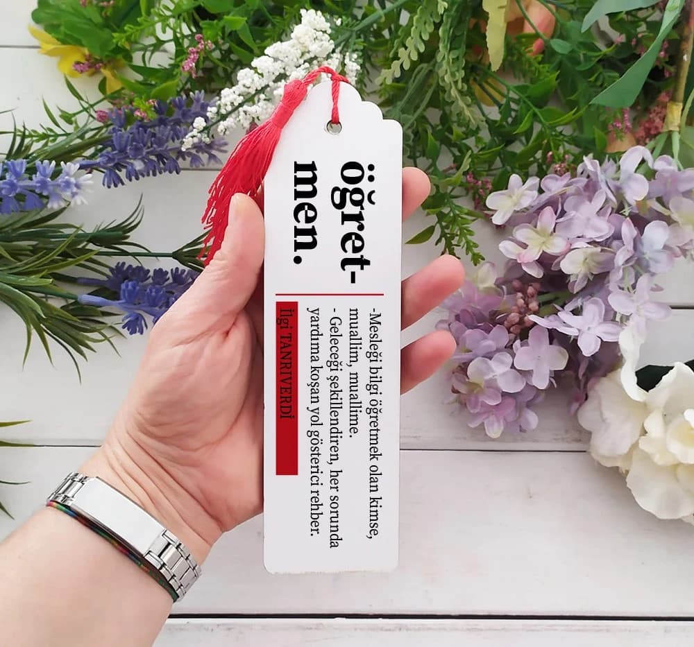 Öğretmenler Günü Ahşap Kitap Ayracı