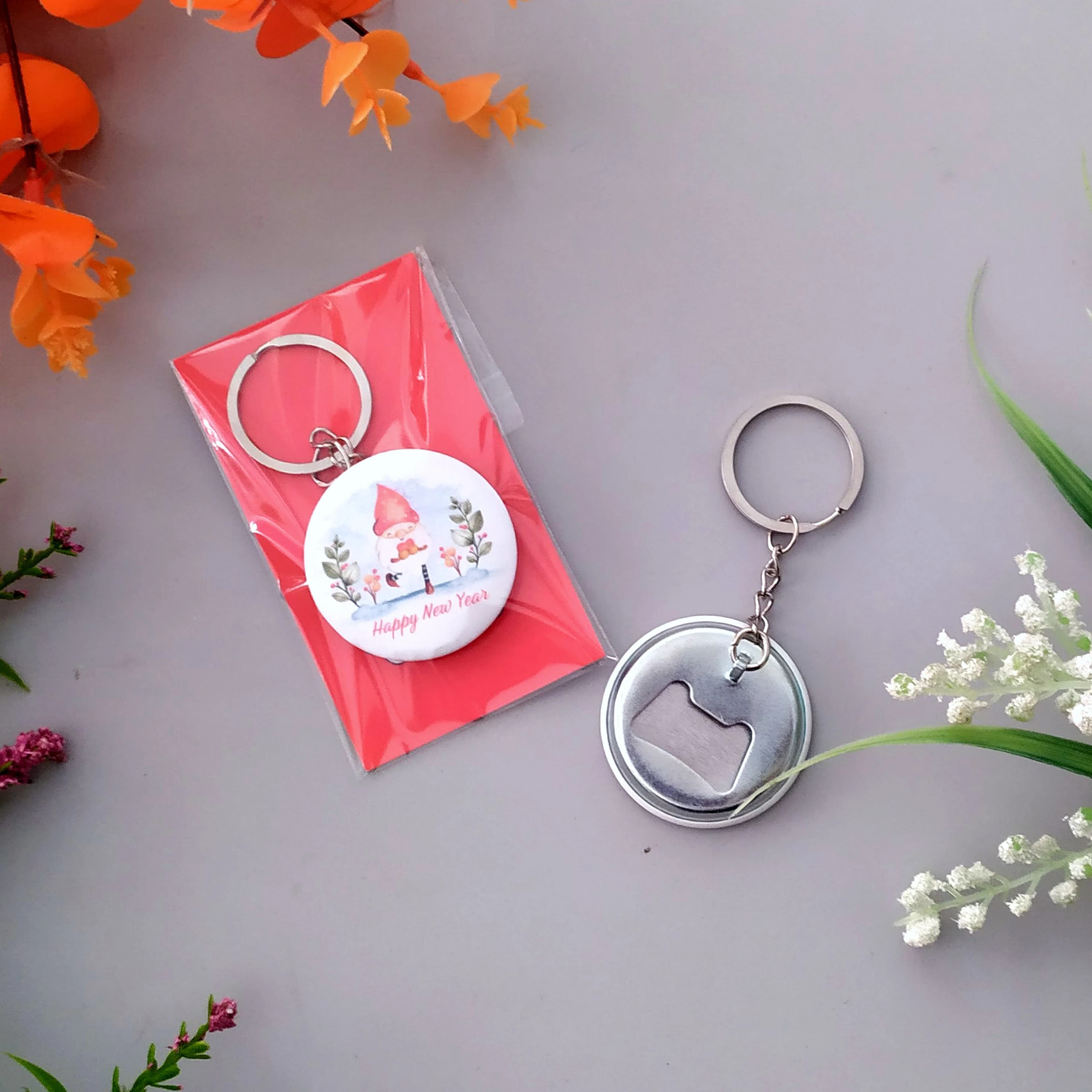 Yeni Yıl Tema Buton Açacak Anahtarlık