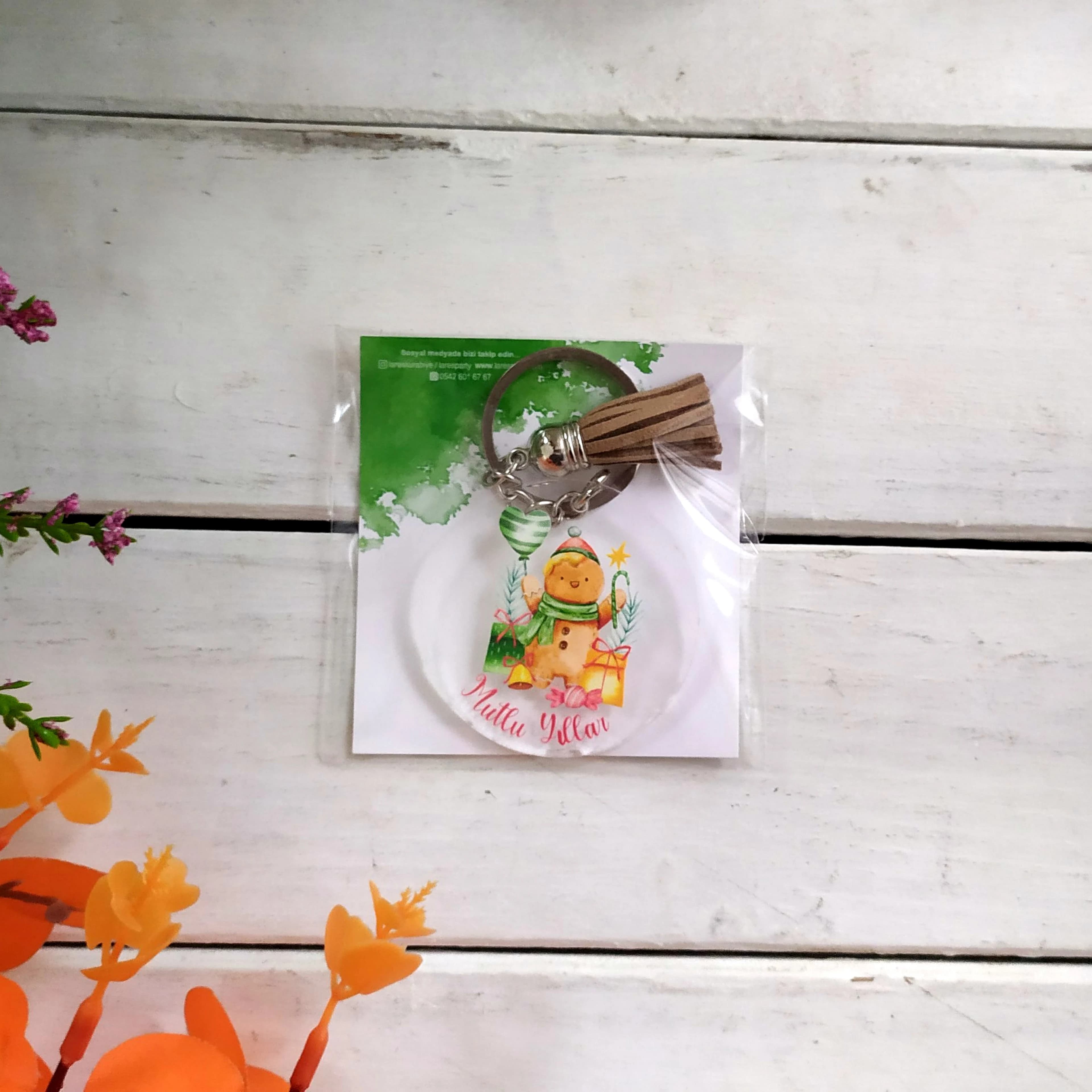 Yeni Yıl Temalı Pleksi Anahtarlık