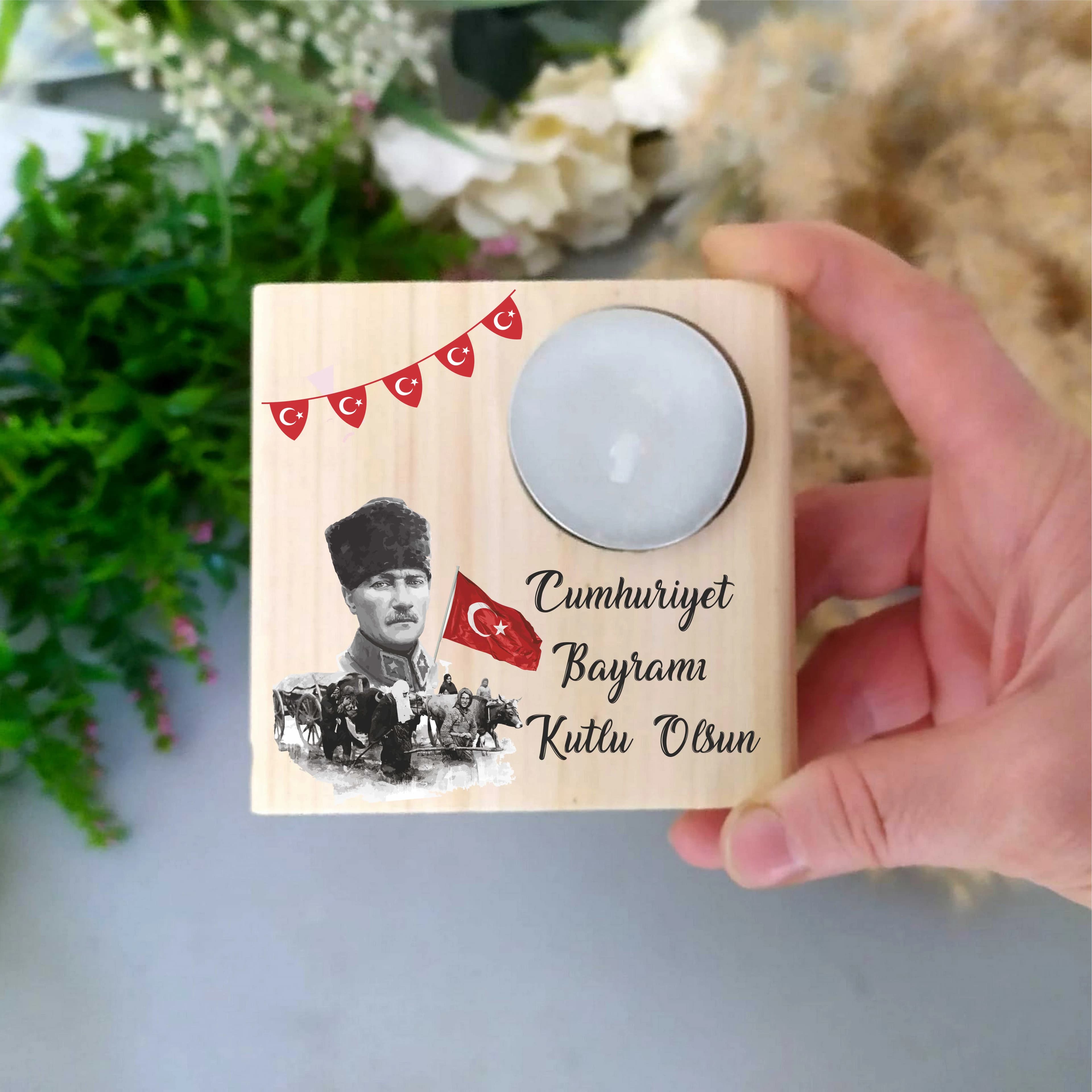 Cumhuriyet Bayramı Tema Kare Mumluk