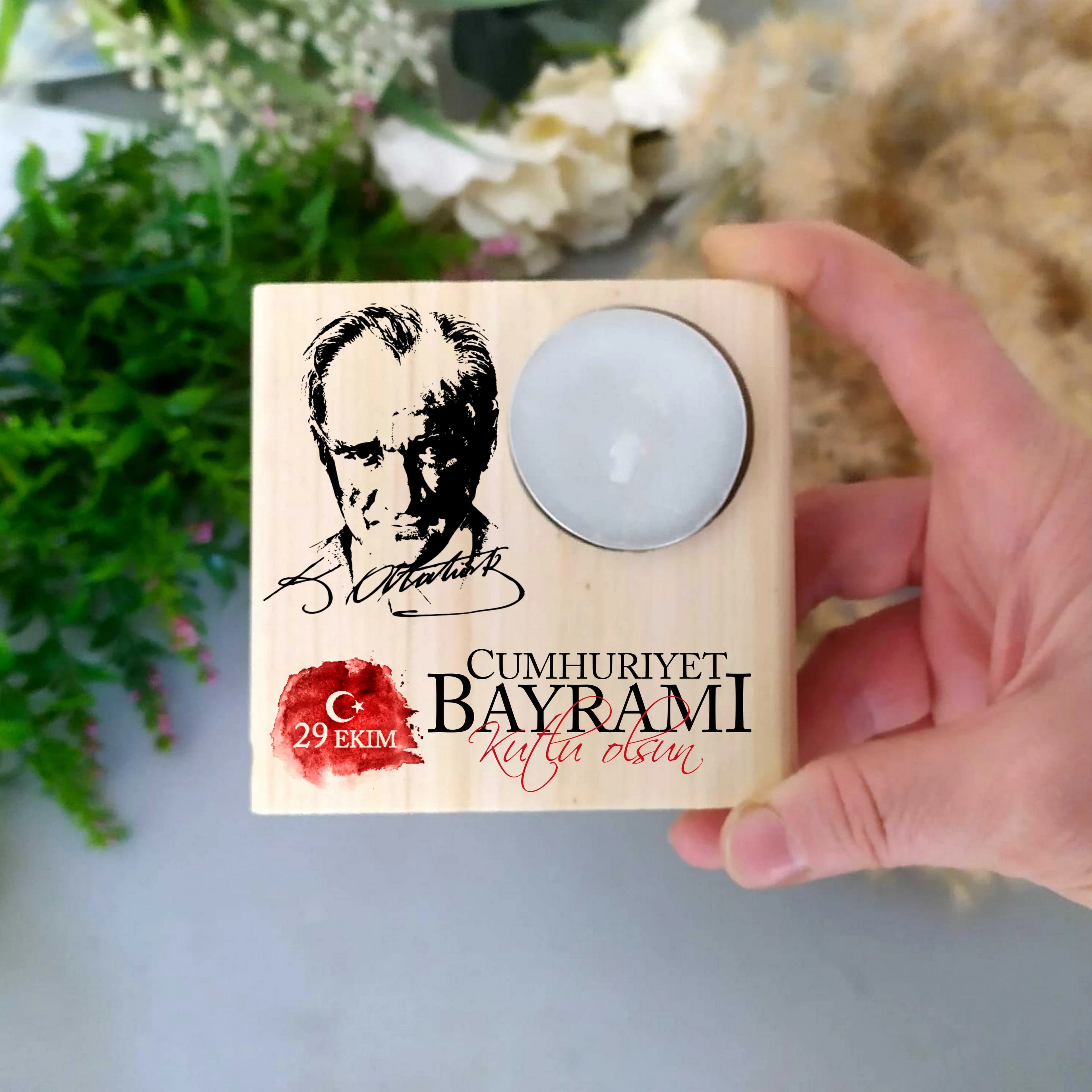 Cumhuriyet Bayramı Tema Kare Mumluk