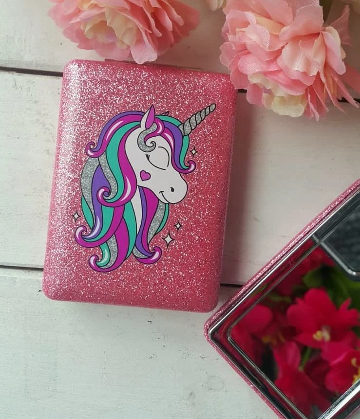 Pembe Unicorn Tema Makyaj Ayna