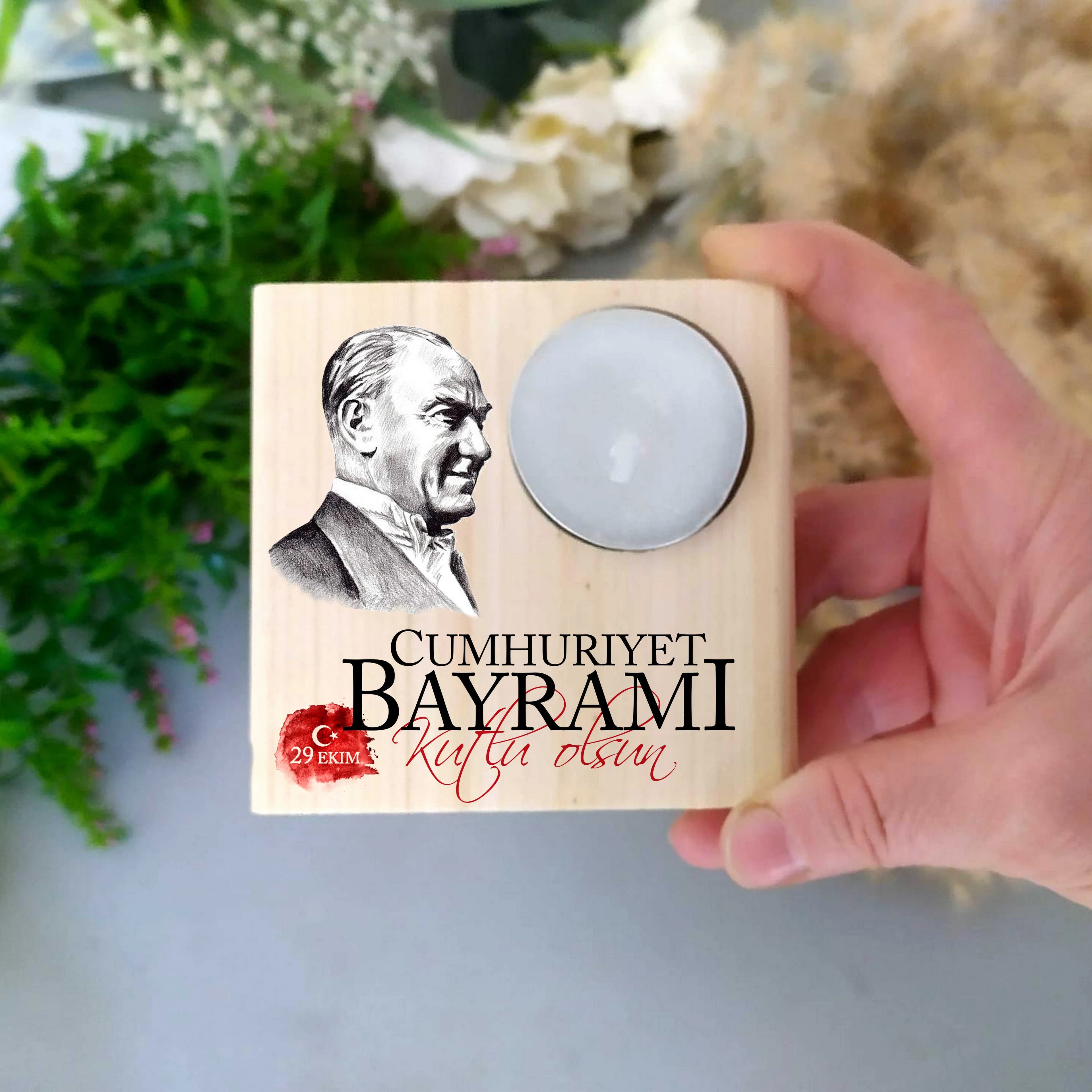 Cumhuriyet Bayramı Tema Kare Mumluk