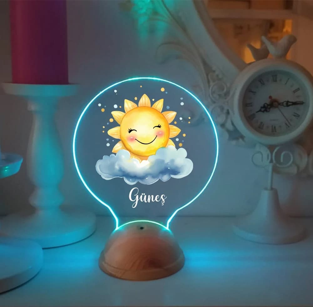 Güneş Tema Gece Lambası
