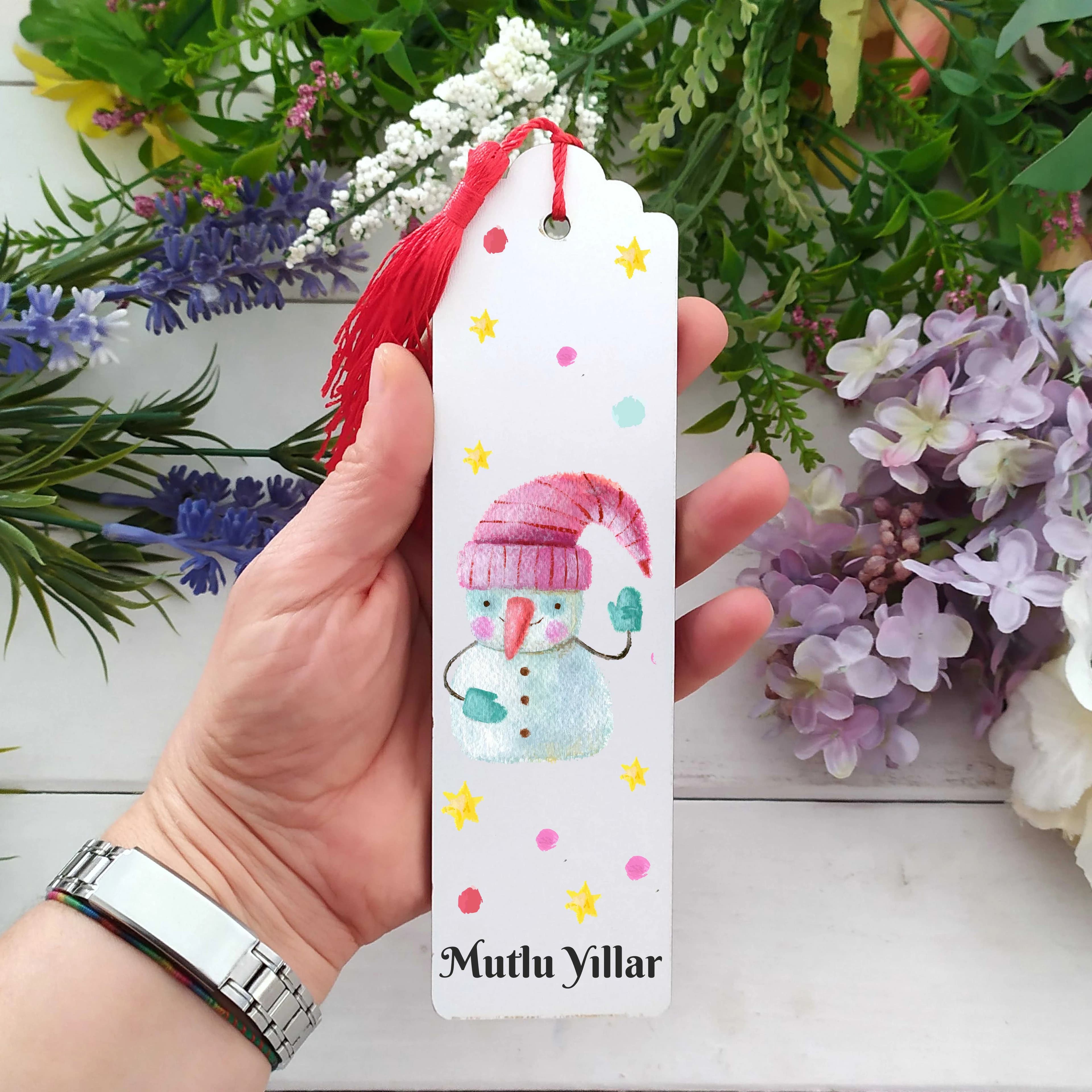 Yeni Yıl Tema Ahşap Kitap Ayracı