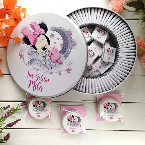 Minnie Konsept 50 Çikolata 25 Balon Açacak Magnet