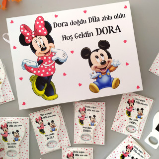 Minnie Konsept 32 Çikolata 15 Balon Açacak Magnet