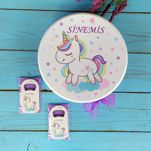 Unicorn Tema Hediyelik Bebek Boş Çikolata Kutusu