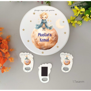 Küçük Prens Tema 100 Bebek Çikolatası 25 Açacak Magnet