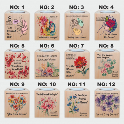 8 Mart Kadınlar Günü Tema Küp Mumluk