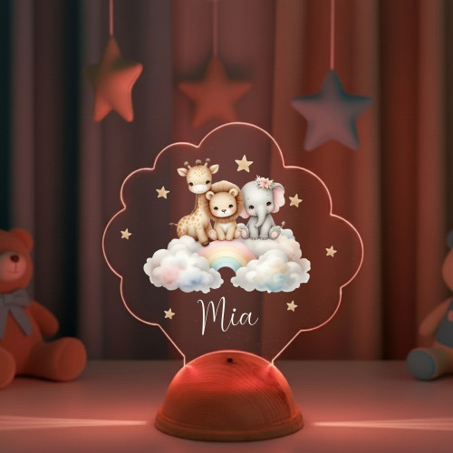 Safari ve Gökkuşağı Tema Gece Lambası