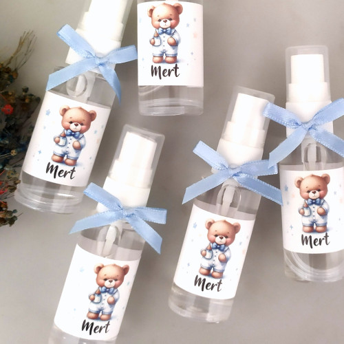 Ayıcık Tema Yeni Bebek Hediyesi Mini Kolonya