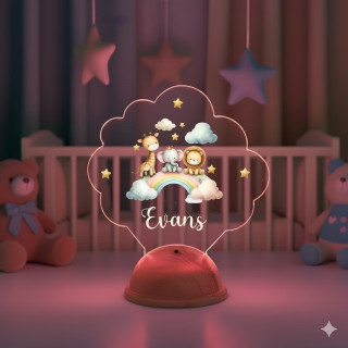 Safari ve gökkuşağı Tema Gece Lambası