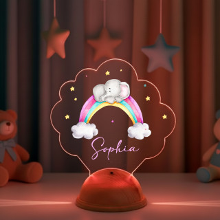 Gökkuşağı ve Fil Tema  Gece Lambası